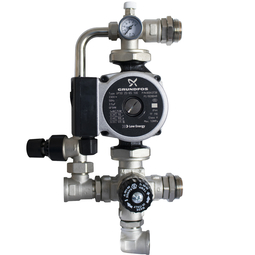 Насосно-смесительный узел с термостатическим клапаном и байпасом; Grundfos UPSO 25-65 130 1" STOUT