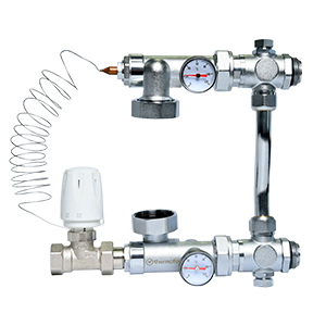 Смесит узел для теплого пола Thermofix 1" (без насоса с термостаб.) TF-MS02B