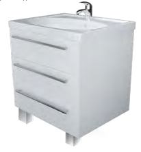 Тумба с раковиной Edge 70H 3я. Белый глянец (ум.Калипсо 70)