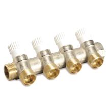 Коллектор регулируемый с вент. 4 вых. 3/4'х3/4'ЕК латунь, LUXOR CP 453