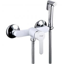 Смеситель F2041-8 с гигиен. душем хром/бел. (35 мм) FRAP