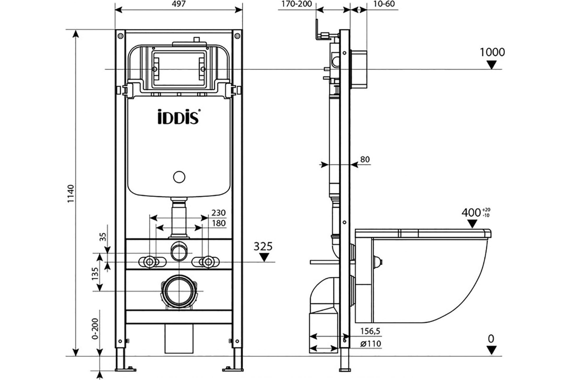 Инсталляция для подвесного унитаза IDDIS PROFIX pro0000i32