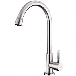 Смеситель F41899-6 кухня шаровый моно,нерж FRAP