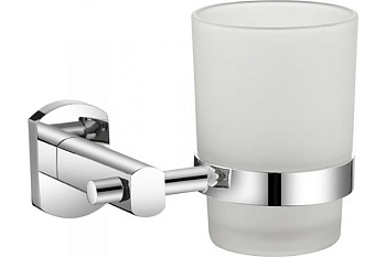 Подстаканник одинарный настенный, глянц.хром, матовое стекло, сплав металлов, Neva Milardo 