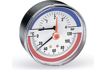 Термоманометр TMAX FR 818/10 (1/2", 10 бар, 120С) аксиальный WATTS
