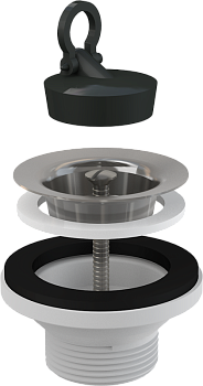 Водослив для умывальника 5/4 с нер. решеткой 63"