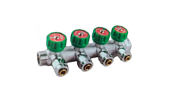 Коллектор регулир. с вент. 4 вых.-евроконус  3/4*16 НВ VIEIR