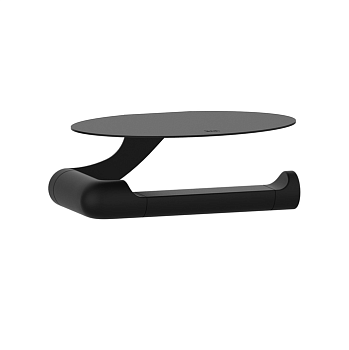 Бумагодержатель с овальной полкой, нерж, NOА, черный матовый, IDDIS, NOABL00i43