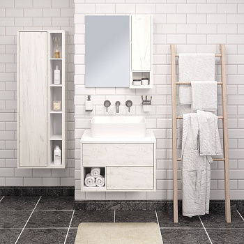 Зеркало шкаф бежевый глянец Orlando Slim 65 см 1065BGIORLSL AQUA DE MARCO