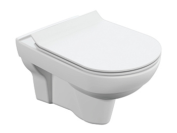 Унитаз подвесной CERSANIT City New Clean On крышка дюропласт, микролифт, белый