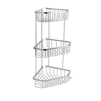 Полка угловая пятиуг. тройная 25*22*18 см нерж 75046