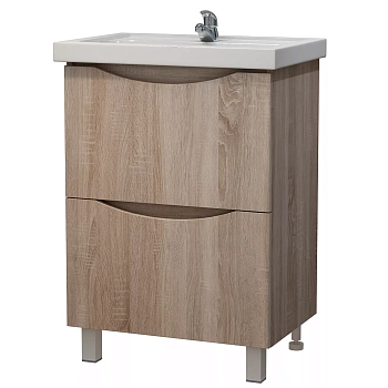 Тумба Сиэтл 60 + раковина Фостер  60 DB2 дуб Сонома (напольный)