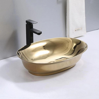 Раковина накладная цвет золото 500*390*140 Y07GL REDO