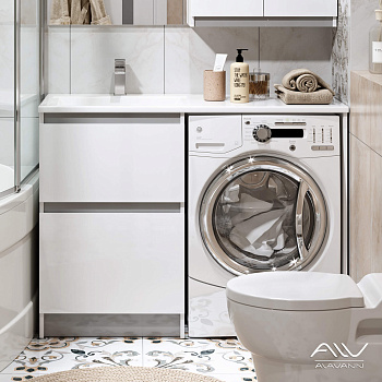 Тумба Soft Silver 120 + умывальник Даллас 120 серый (Алаванн)