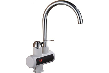 Смеситель  для кухни с электронагревом бел/хром POTATO P0060