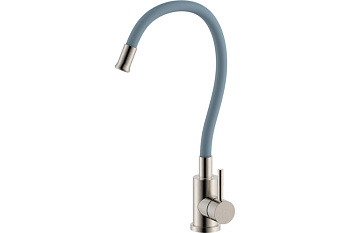 Смеситель для кухни с гибким изливом нержавеющая сталь BALEAR 13435-3BLG Серый OLIVE'S