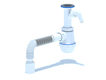 Сифон Ани д\мойки ГРОТ40*50 с гиб.тр. (А2010)