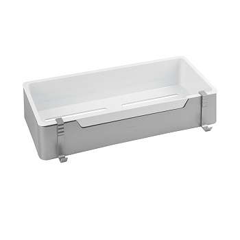 Полочка прямоуг.,одинарная, алюм. с Белым вкладышем 