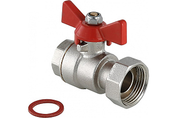 Кран шар.прямой с накидной гайкой и внут.резьбой 1/2*3/4 ValTec VT.241.N.0405