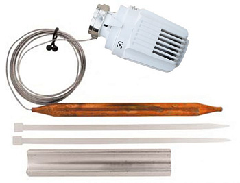 Термоголовка с накладным датчиком (20-50 гр.), длина трубки 2м, 28*1,5 HERZ