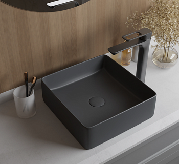 Умывальник накладной серый матовый Slide IDDIS 