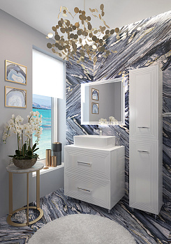 Тумба "Francesca"  80 белый глянец+умыв.Гамма 560