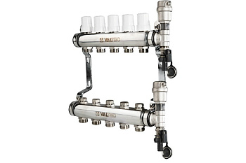 Колл. группа в сборе. 1"х 10 вых. НЕРЖ. Valtec 588