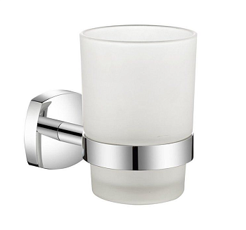 Подстаканник одинарный, настен, глянц.хром,матов.стекло сплав металлов Magellan Milardo  MAGSMG0M45