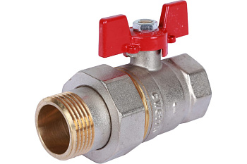 Кран шаровой с американкой Ду 25 (1") бабоч. ROMMER