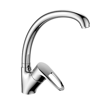 Смеситель DR70021 одноручный для кухни с высок.поворот.излив. хром DECOROOM