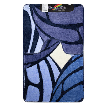 Коврик в ванную DELUXE 01  двойной голубой  60*100+50*60 см 100% полиэстер ворс 17мм