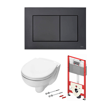 Модуль в комплекте с панелью смыва TECEnow  черная матовая и унитазом ТЕСЕ V04