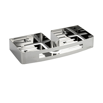 Полка для душевых стоек и тропическ. душ,прямоуг.литое дно,  хром  130*300*45мм  BRIMIX