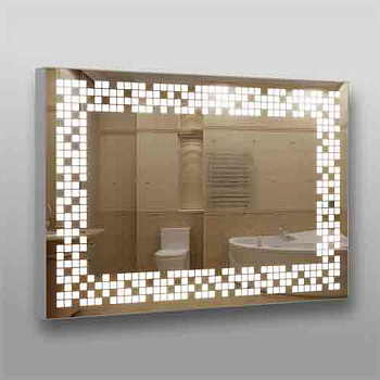 Зеркало Eva Gold 70х100 с LED подсветкой, с антизапотиванием кнопочный выключатель