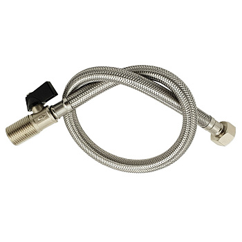 Шланг для воды с шаровым краном 1/2 60см п/м из нерж САНАКС