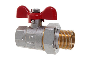 Кран шаровый,бабочка Н-В 1", со сгоном