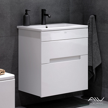 Тумба RITA 60 + умывальник Элина 60  белый (Алаванн)
