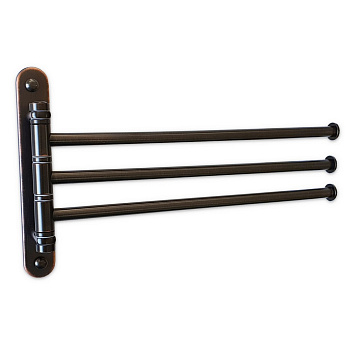 Держатель полотенца поворотный большой тройной с двойным креплением под МЕДЬ GFmark 98132