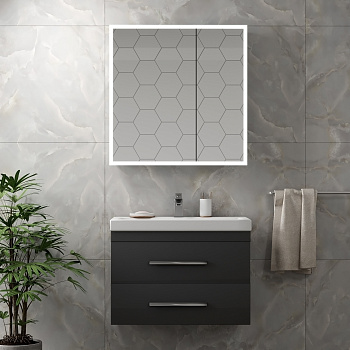 Зеркало-шкаф "REFLEX" 800х800 с датчиком движения Континент