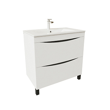 Тумба напольная 80см Cloude, белая  CLO80WFi95 IDDIS+умывальник 80 см, 0138000i28