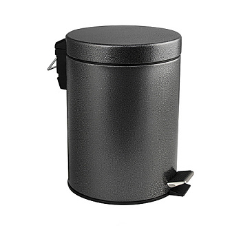 Ведро круглое антивандальное,порошковая краска,с доводчиком из нерж стали с педалью 5л 2005