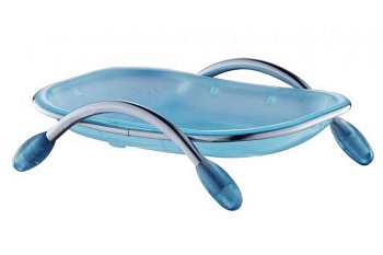 Мыльница пластик голубая на мет. ножках POTATO P208-4