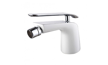 Смеситель LM4908CW для биде"Меланж" монолитный, хром/белый LEMARK