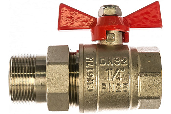 Кран шар. с америк. Ду 32 (1 1/4") бабоч. VT.227 Valtec