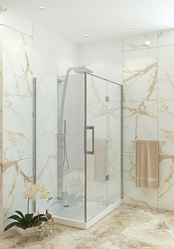 Душевое ограждение  JY035  80*120*185 прямоугольное (б/поддона) прозрачное стекло