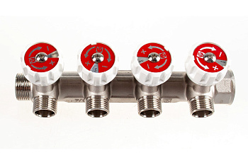 Коллектор с регулир. клапанами 4 вых. 3/4"х1/2" НР Valtec VTc.570