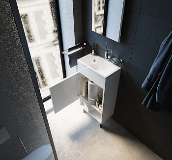 Тумба c раковиной Lira 40H 1д. Белый глянец R