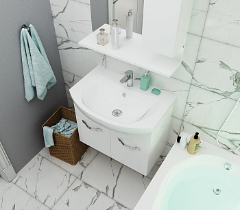 Тумба Вита 65П 2д. Белый глянец (Балтика 65)