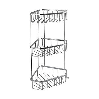 Полка угловая пятиуг тройная 22 см хром 75045