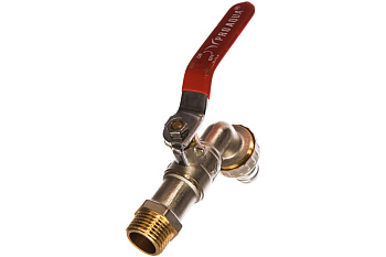 Кран угловой, рычаг Н1/2 с патрубком